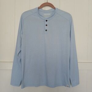 Fair Harbor Shirt Sun Protection UPF 50 Men's Small Sky Blue Performance Henley